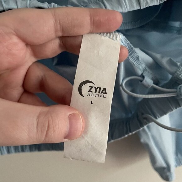 Zyia Active Women L Light Blue Sky Felicity 1/4 Zip Pockets Windbreaker Jacket - Picture 7 of 10